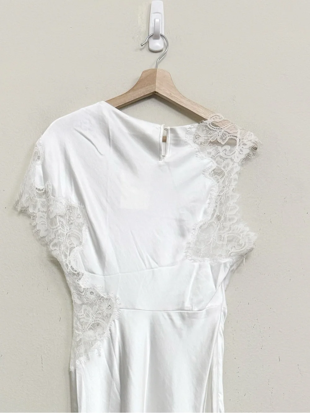 NWT A.L.C.  the Alessia Lace Satin Midi Dress in white Sz 4 - Picture 12 of 16